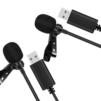 2X Универсален USB-микрофон, петличный микрофон, Битумен компютърен микрофон, ненасочено микрофон Plug And Play