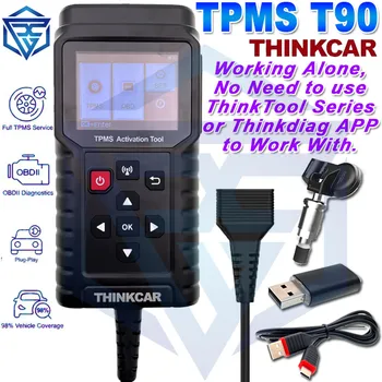 THINKCAR T90 TP-90 ГУМИТЕ Програмист за S2 315 Mhz 433 Mhz 2в1 Инструмент за измерване на Налягането в Автомобилните гумите TPMS Сензор THINKTPMS Сервизен Инструмент е по-Добре G2