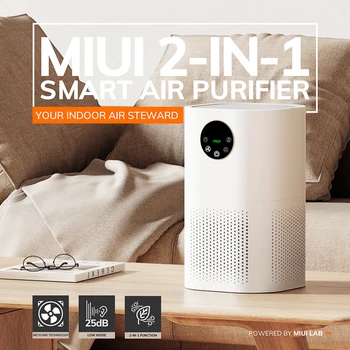 Интелигентен Пречиствател на въздуха за Дома От Алергия Към Домашни Животни в Спалнята H13 True HEPA Filter 25dB Система за Филтриране и Пречистване на Устранители Мирис