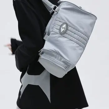 Найлонова спортна чанта Y2k голям капацитет, чанта за през рамо в корейски стил, луксозни чанти-тоут за жени