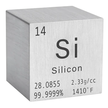 Точност ръководят кубче силиций плътност от 1 сантиметър - 99,9% чисти елементи за химия - Периодичната таблица на Култури Дизайн за събиране на Здрав