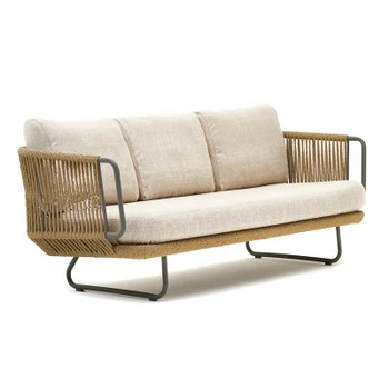 Уличен диван, Дизайнер от скандинавския ратан, градински стол от ратан, меко украса, водоустойчив клубна къща, чай от пеньковой въже за почивка на открито