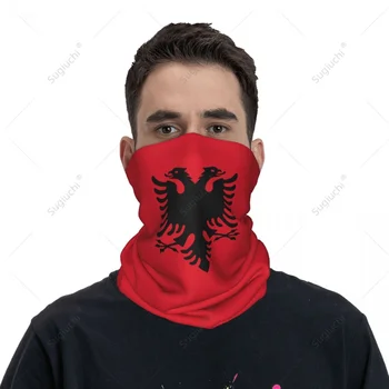 Унисекс шийката на носна кърпичка с флага на Албания, шал, маска за лице, шалове, топла вода чанта за врата, безпроблемна кърпа, шапка, колоездене, туризъм