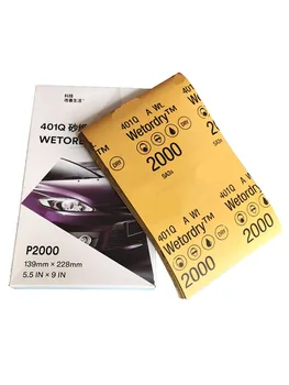 Шкурка с шкурка 2000/1500/1200/1000 Водна опесъчаване хартия за полиране на автомобилната боя 139x228 мм