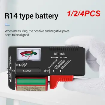 1/2 / 4ШТ Дигитален тестер за батерии с LCD дисплей AA/AAA/ 9V/1.5 V Проверка на капацитета на батерията кнопочного елемент, детектор за диагностика на капацитет