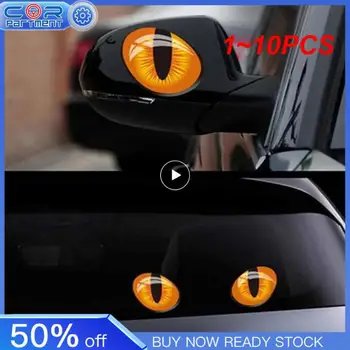1 ~ 10ШТ Универсални автомобилни стикери 3D Стерео Светлоотразителни Котешки Очи Автомобили стикер Креативна Стикер на огледалото за обратно виждане Етикети за очите етикети
