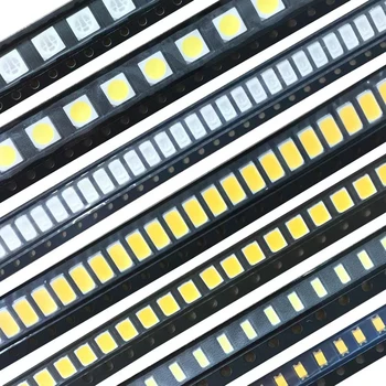 100шт 1206 SMD LED Комплект Излъчващи Диоди на Крушка Чип Светлинните Мъниста Топъл Бял Червен Зелен Син Жълт Оранжев Розов UV RGB Micro SMT