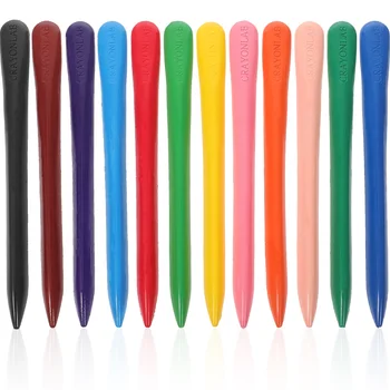 12 цвята нетоксични цветни моливи за деца Копринена да пере големи цветни моливи, безопасна за бебета
