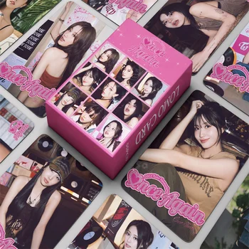 55 бр./компл. Албум KPOP Twice Once Again LOMO Card LimNaYeon Momo Mina Sana Girl Group Колекция Фенове Подарък Фотокарточки Postcard