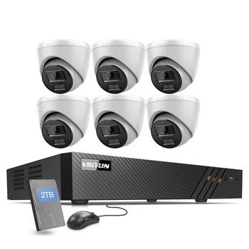 8-Канална Система за видеонаблюдение POE Dome Home Security Ip Камера 5MP Audio NVR Комплект Система за Видеонаблюдение IP66 Комплект за Видеонаблюдение