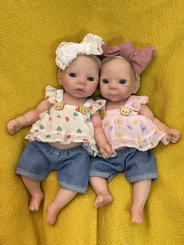 Attyi 11-инчов bebé на цялото тяло от меки и твърди силикон Подмладена кукли за момичета Художници, нарисували реалистична кукла за новородени кукла реборн
