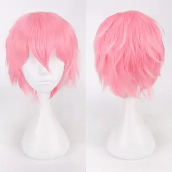 Cosplay Аниме Синтетични перука различни цветове Harajuku Micro Warp Мъжки къса коса Хелоуин Cosplay Костюмированная парти
