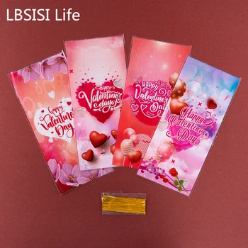LBSISI Life-Прозрачна пластмасова торбичка за бонбони, сладкиши, хляб, закуски, аксесоари за украса на сватбени партита От пластмаса Opp