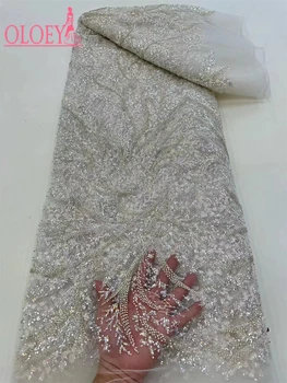 Nwe Fashion Елегантна Френска лейси плат с бродерия на мъниста, Африканска Нигерийская плат С пайети За сватбена рокля