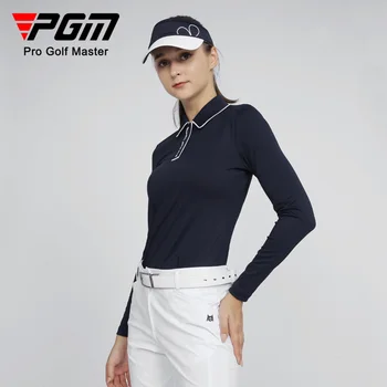 PGM Женски дышащее слънцезащитно бельо за голф, риза за голф, със защита от ултравиолетови лъчи, Блузи с дълъг ръкав, Спортни дрехи на открито, Коприна риза Ice Cool