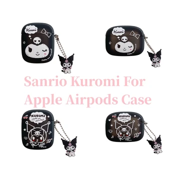Sanrio kuromi 3D Висящ Калъф За Слушалки Apple AirPods Air Шушулките 1/2 3 Pro 2 Овални Делото За слушалки Мека Силиконова Кутия, защищающая от падане