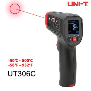 UNIT Инфрачервен Дигитален Термометър UT306S UT306C Лазерен Термометър Безконтактен Пирометр Тепловизор Цветен LCD Светлинна Аларма