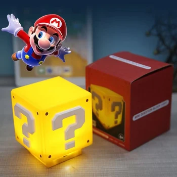 USB зареждане, led нощна светлина с въпросителен знак, игри Super Mario Bros, детски лека нощ, настолна лампа за спални, подаръци за децата за рожден ден