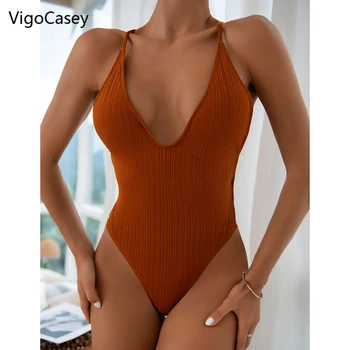 VigoCasey 2021, обикновен женски бански костюми, секси цели бански с отворен гръб, бански с появата на облегалката, бански костюм с висока талия, повдигащ бански