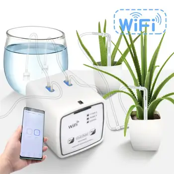 Wi-Fi Интелигентно устройство за напояване, система за автоматично капково напояване с двойна помпа, дистанционно управление предназначение за градински растения и цветя