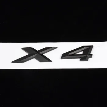 X4 Сребристо-черен, ABS Авто Емблемата на Колата Задни Икона Стикер Аксесоари?За BMW X 4 низ характер емблема на багажника Заден икона стикер-стикер
