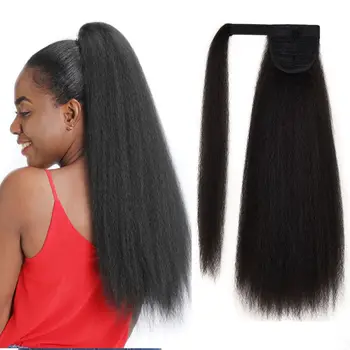 Африканска жена афро перука опашка голям коприна ЯКИ космати къдрава опашка дълга къдрава перука с опашка