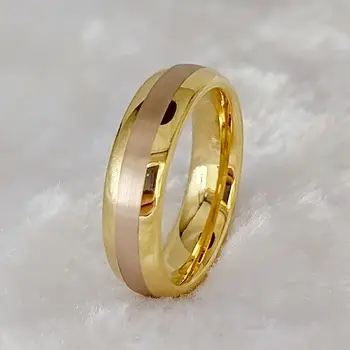 Високо качество на годежни пръстени с покритие от розово злато 18 карата-за мъже и жени, бижута на едро от волфрамов карбид западен дизайнер