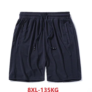 голям размер 6XL 7XL 8XL спортни къси панталони Мъжки летни домашни Дишащи шорти с дупки Удобни за работа шорти оверсайз еластичността мека