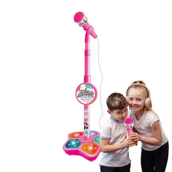 Детски микрофон със стойка, творчески и игрови комплекти за пеене, умна поющая играчка с подсветка, подарък за деца, момчета и момичета