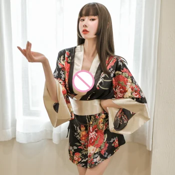 Екзотични костюми, Секси бельо, Японското Кимоно, халат за Баня, дантела, Съблазнителна Пижамная форма за жени, cosplay, облекло за пижамной партита