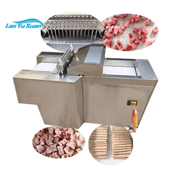Електрическа мелачка за нарязване на риба търговски кубчета, машина за рязане на месо и кости, автоматична машина за рязане на говеждо и пилешко месо