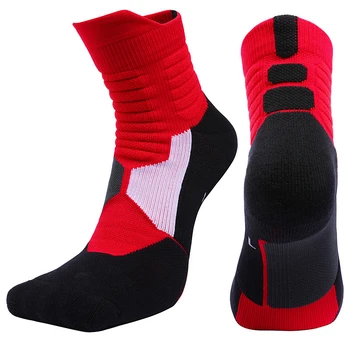 елитни професионални баскетболни чорапи, щанцоване на дебели спортни чорапи, нескользящие, трайни, за скейтборд, Отдолу хавлиена кърпа, чорапи за отглеждане