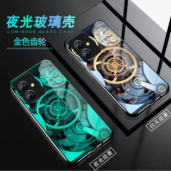 Калъф за мобилен телефон Huawei Honor 100 Pro, калъф, нажежен закалено стъкло за Честта 100, калъф, светещи в тъмното