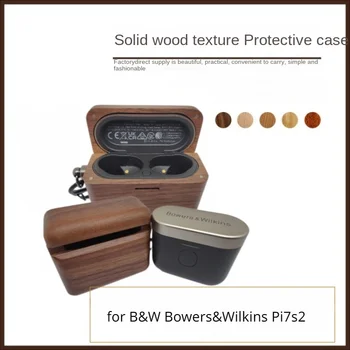 Калъф за слушалките от орехово дърво за B & W Бауърс & Wilkins Pi7s2 Защитен Калъф Bluetooth От масивно Дърво, Калъф с Кука За слушалки