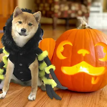 Костюми за кучета за Хелоуин, Забавен костюм паяк на Хелоуин за кучета, светъл cosplay на Хелоуин, Дишащи и Удобни аксесоари за домашни любимци