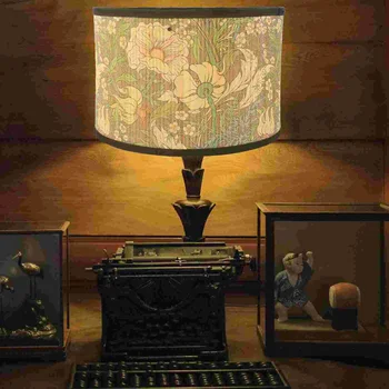 Лампион с принтом, Бамбукови тъкани на абажури за настолни аксесоари, Полилеи, Лампиони, Малка маса, Таван капак