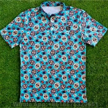 Лятна детска риза с къси ръкави с принтом копчета, риза за голф с къс ръкав, модни и ежедневни универсална дреха, риза, Дышащее гоночное поло