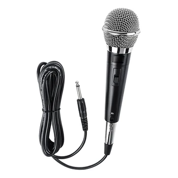 Микрофон за караоке Ръчно динамичен кабелна динамичен микрофон Чист глас за изпълнение на вокална музика, караоке