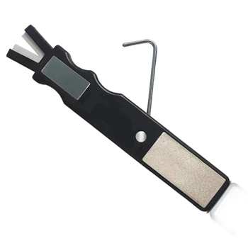 Многофункционален инструмент за заточване на ножове за кънки 3 В 1 с точильным камък за кънки