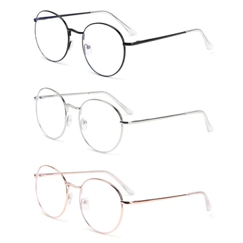Модни преносими реколта кръгли метални очила за защита на очите, Ультралегкая рамки, очила с защита от синя светлина
