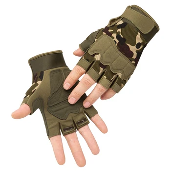 Мъжки тактически ръкавици на военната стил, които предпазват от порязване Ръкавици без пръсти, мини Спортни ръкавици за активен отдих, пейнтбол, Страйкбол, Велосипедни ръкавици
