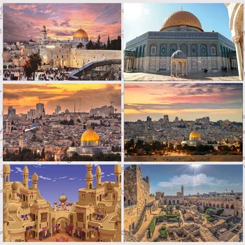 На фона на Стария град на Йерусалим, Кулата на Давид, Древни руини, исторически места, на фона на портрет в Ерусалим, реквизит за снимки от пътуване