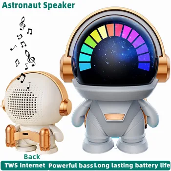 Нов безжичен Bluetooth астронавт астронавт говорител TWS куплет сладък тенис на космически робот субуфер Bluetooth високоговорител открит подарък