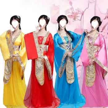 Нова традиционна дамски дрехи, Древния костюм на китайската феи, Детско китайското народно рокля на Династията Тан, Бяла стил Hanfu Chines