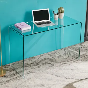 Офис маса, лесен модерна стъклена масичка за грим, изчистен чист скрин за известни личности, малък японски домашен компютър часа