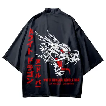 Плюс размер 6XL, Японското традиционно кимоно с принтом дракон, cosplay, Самурай, Хаори, Оби, женски мъжка жилетка, Плажна юката, Азиатски облекло