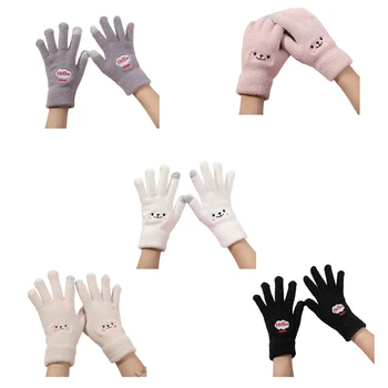 Плюшени ръкавици, ръкавици за шофиране с пълна пръста, ръкавици с бродерия, ръкавици за шофиране с докосване на екрана