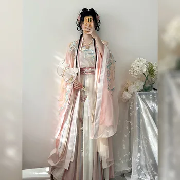 Пола с наклон до кръста с бродерия династия, Пролетно-летния женски костюм сладка принцеса Hanfu в древен стил