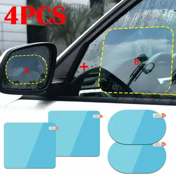 Резервни части Стикер на огледалото за обратно виждане на автомобила Водоустойчив Защитен екран за безопасно шофиране Прозрачен 4 бр. Аксесоари Против замъгляване, дъжд, антибликовой филм за домашни любимци