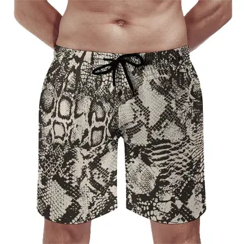 Реколта Плажни Шорти От Змийска Кожа С Принтом Животни под формата На Змийска Кожа, Класически Плажни Къси Панталони, Мъжки Дизайнерски Топене Голям Размер, Подарък